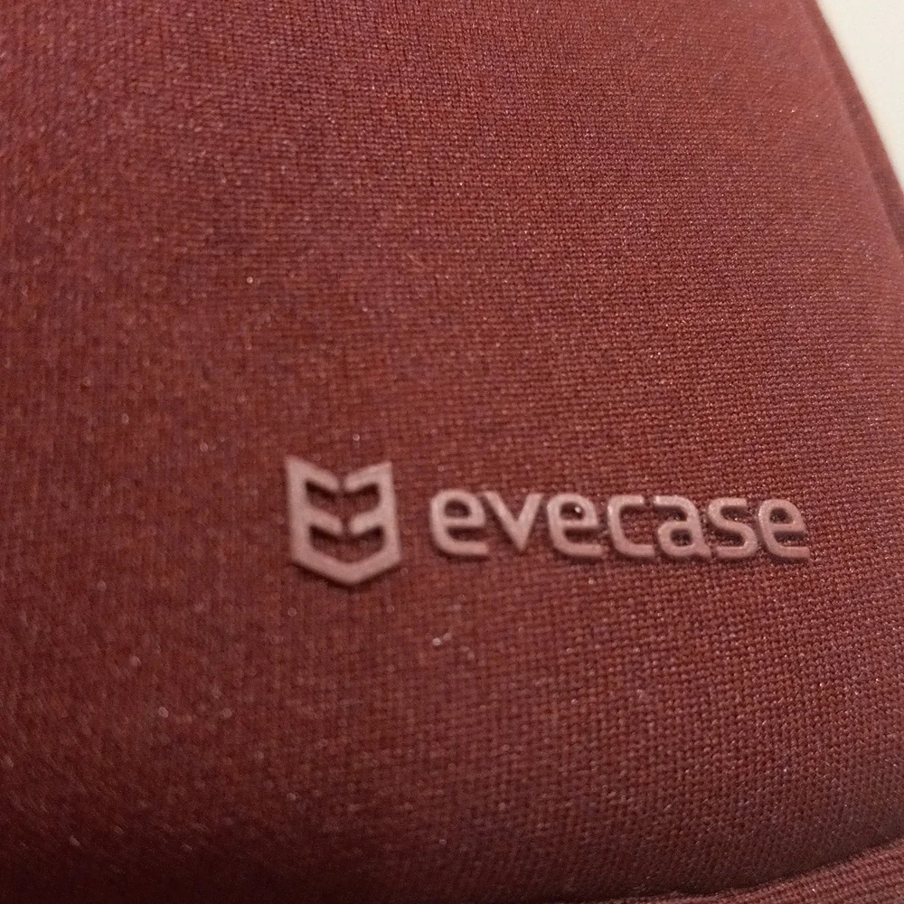 Evecase Tablet IPad Portable Padded Zipper Case Burgundy Pouch Bag With Hardware